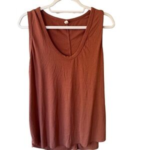 Wishlist Orange Brown Relaxed Knit Tank Top L Casual Classic Everyday